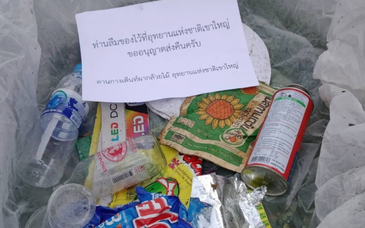 La Thaïlande renvoie à des touristes un colis rempli de déchets laissés dans un parc national